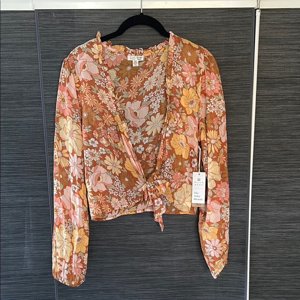 Billabong x The Salty Blonde Floral Wrap Top